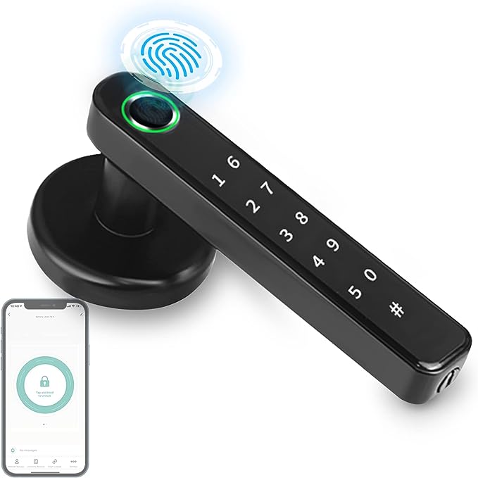 Fechadura Eletronicos Inteligente Bluetooth Digital Smart Door Lock (Size :  62mm, Color : Black_97MM_D-Left Inside) 